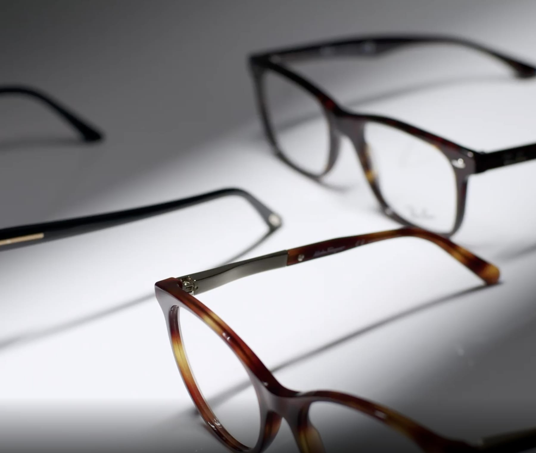 Selection of designer eyeglasses frames